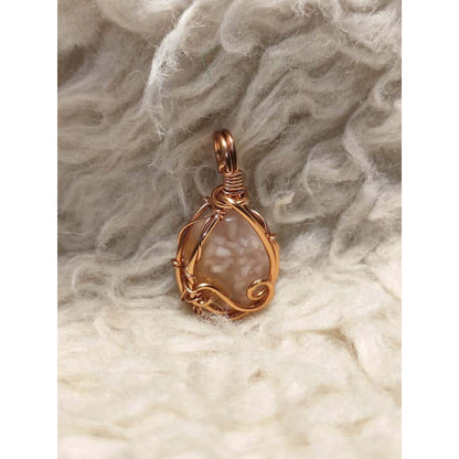 CHEFFY Wire Wrapped Sakura Agate S Pendant Crystal Gemstone