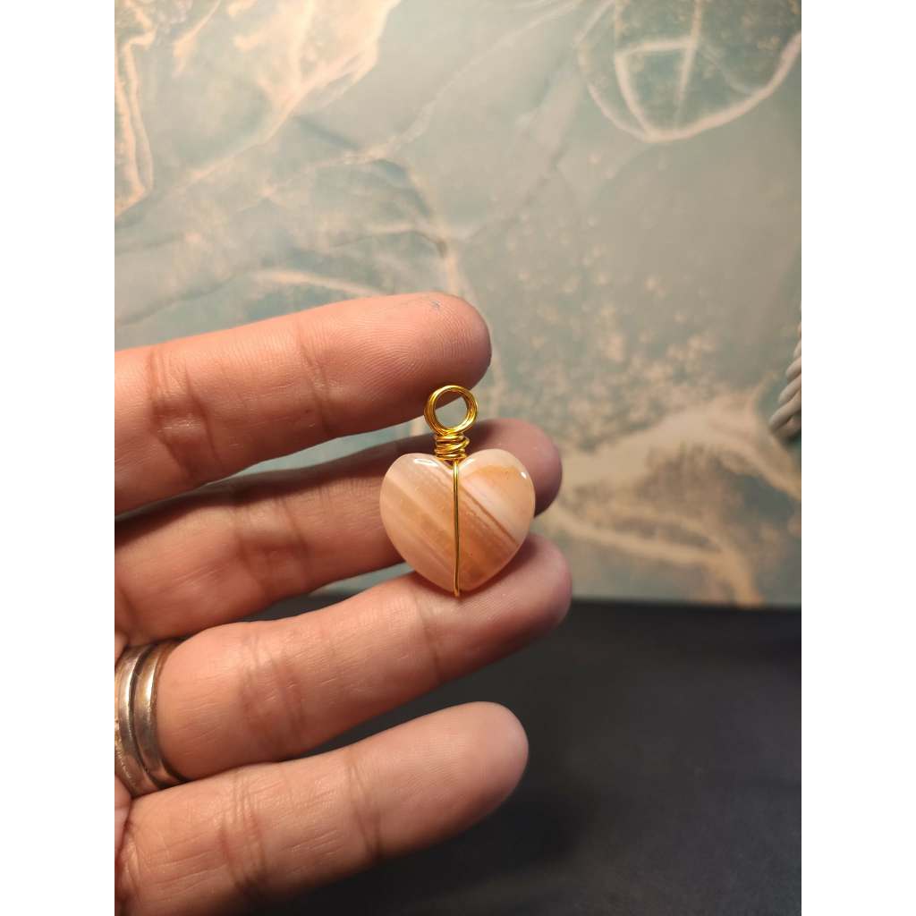 CHEFFY Wire Wrapped Carnelian Pendant Crystal Gemstone