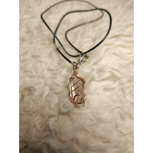 CHEFFY Wire Wrapped  Clear Quartz  Pendant Crystal Gemstone
