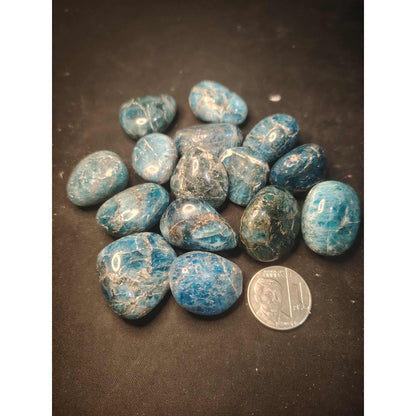 CHEFFY Blue Apatite Crystal Tumbled Gemstone