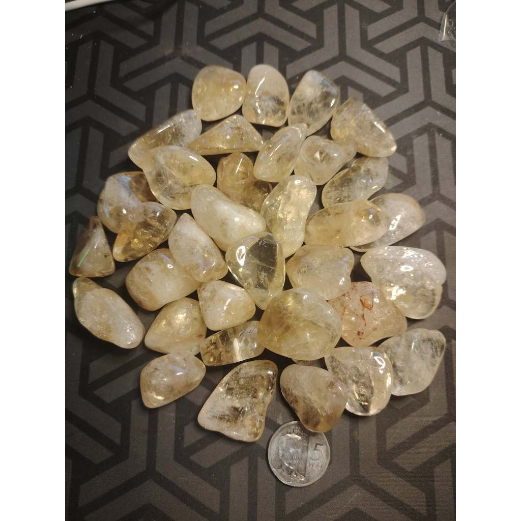 CHEFFY Citrine Crystal Tumbled freeform Gemstone