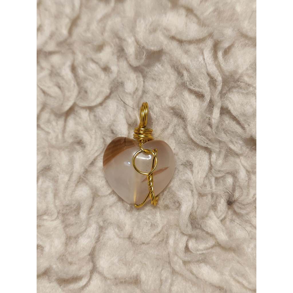 CHEFFY Wire Wrapped Agate Pendant Crystal Gemstone