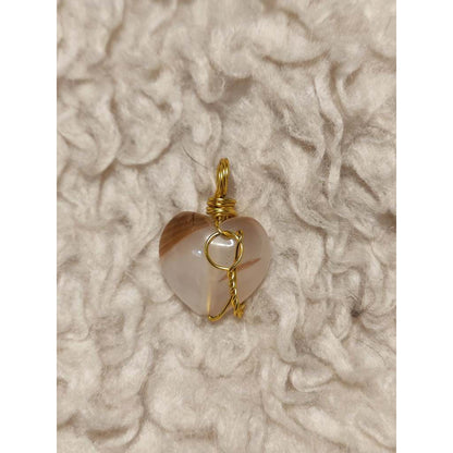 CHEFFY Wire Wrapped Agate Pendant Crystal Gemstone