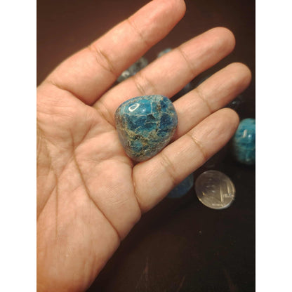 CHEFFY Blue Apatite Crystal Tumbled Gemstone