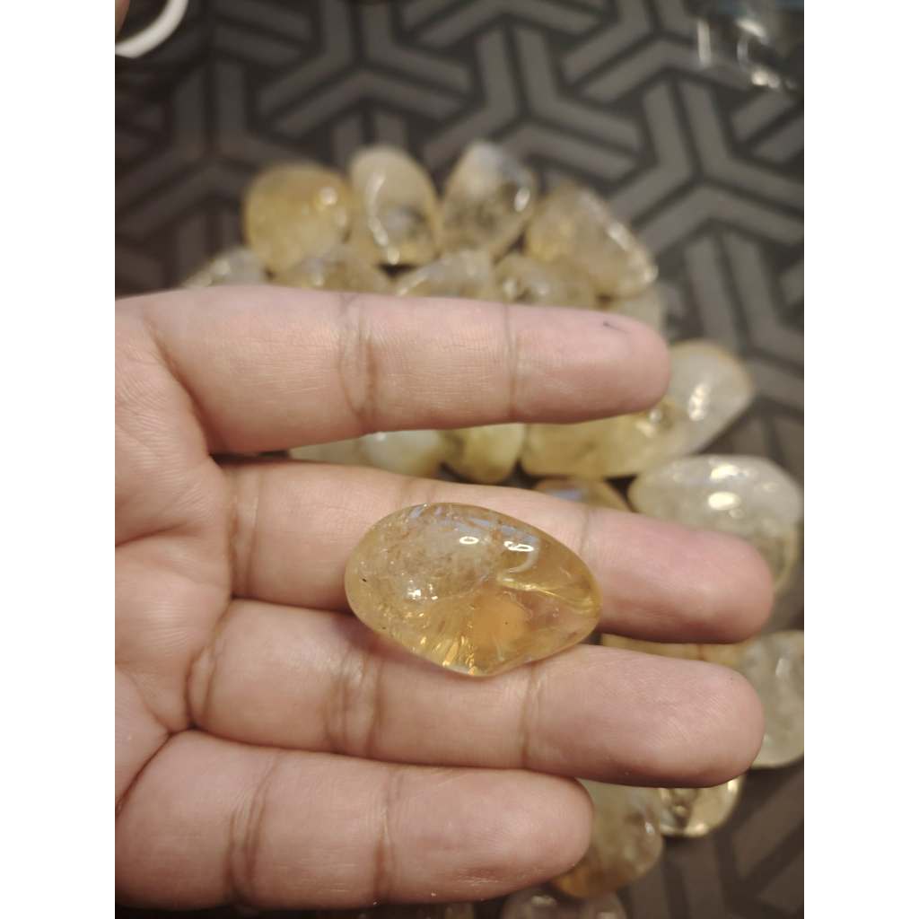 CHEFFY Citrine Crystal Tumbled freeform Gemstone