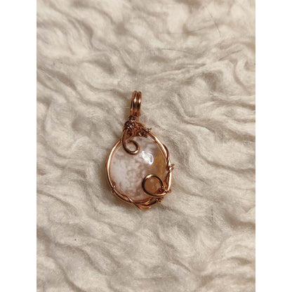 CHEFFY Wire Wrapped Sakura Agate S Pendant Crystal Gemstone