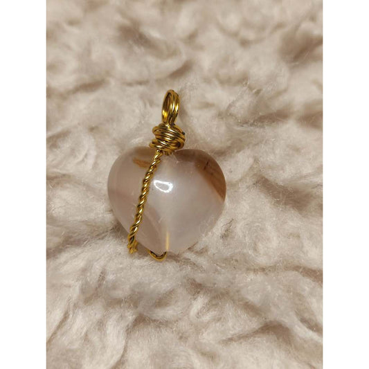 CHEFFY Wire Wrapped Agate Pendant Crystal Gemstone