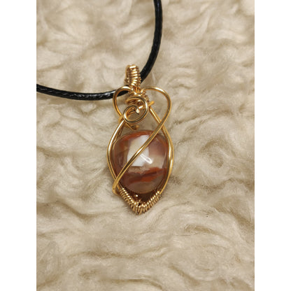 CHEFFY Wire Wrapped Carnelian Tumbled Pendant Crystal Gemstone