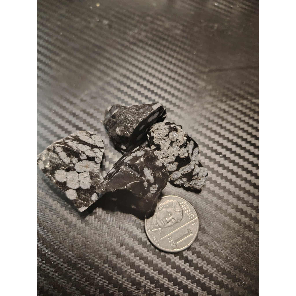 CHEFFY Snowflake Obsidian Crystal Gemstones Raw