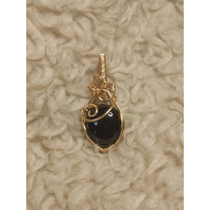 CHEFFY Wire Wrapped Garnet Tumbled Pendant Crystal Gemstone