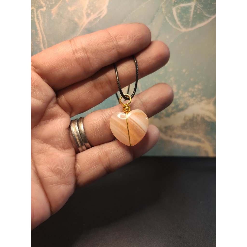 CHEFFY Wire Wrapped Carnelian Pendant Crystal Gemstone