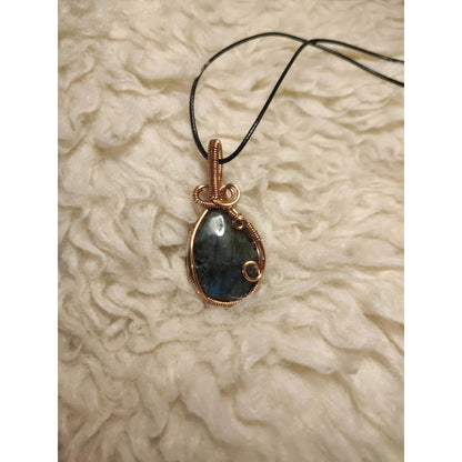 CHEFFY Wire Wrapped H.Q Labradorite Pendant Crystal Gemstone