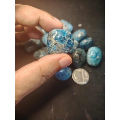 CHEFFY Blue Apatite Crystal Tumbled Gemstone