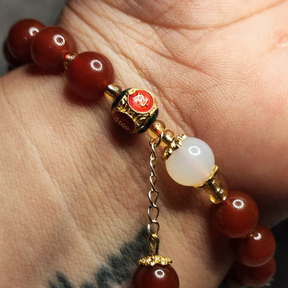CHEFFY Red Agate Bracelet Gemstone Crystals
