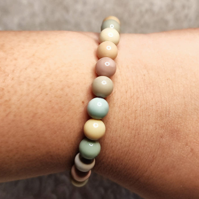 CHEFFY Authentic Alashan Agate Natural Gemstone Crystal Bracelet