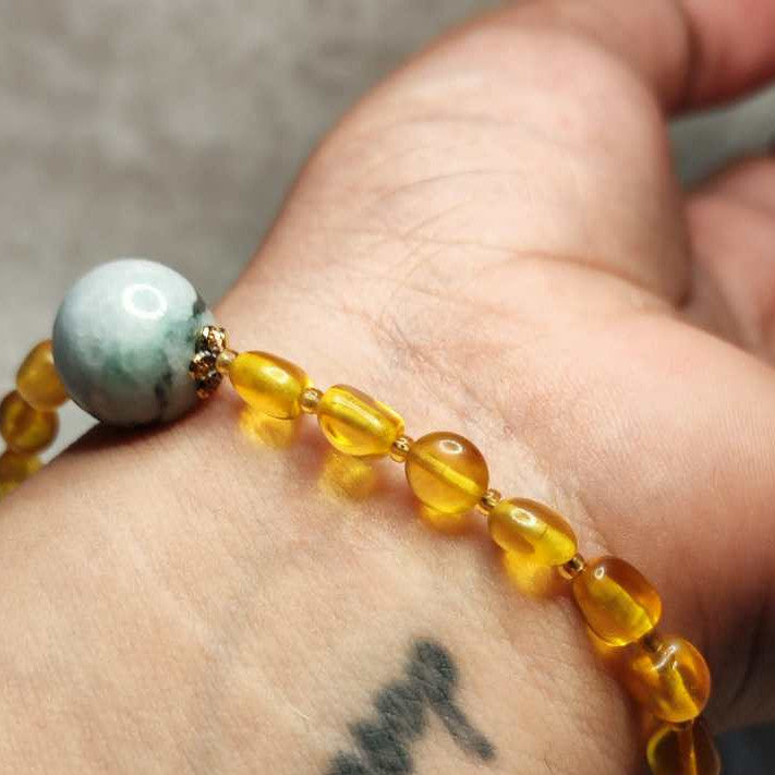 CHEFFY Amber Bracelet Gemstone Crystals(Random Pick)