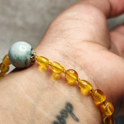 CHEFFY Amber Bracelet Gemstone Crystals(Random Pick)