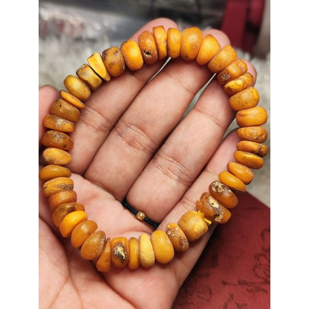 CHEFFY Natural Amber Bracelet – 8mm Authentic Crystal Gemstone