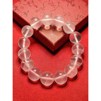 CHEFFY Rose Quartz Bracelet (14mm) | Genuine Natural Crystal Gemstone