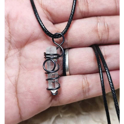 CHEFFY Clear Quartz Wire Wrap Pendant ( 25.4mm )