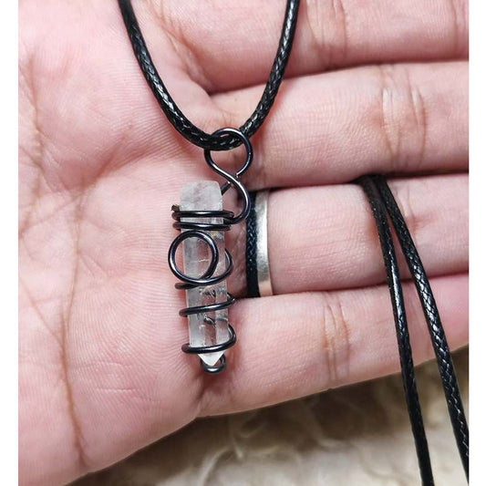CHEFFY Clear Quartz Wire Wrap Pendant ( 25.4mm )