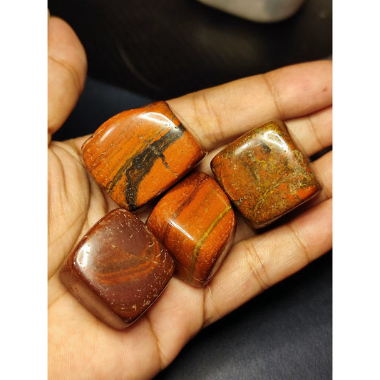 CHEFFY Red Jasper Crystal Gemstone Tumbled Cube LARGE
