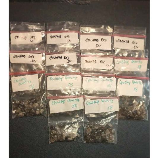 CHEFFY Smoky Quartz Gravel Crystals Gemstones SOLD PER PACK ( 5grms )