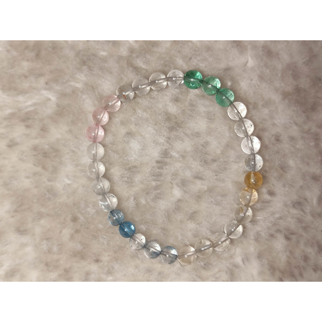 CHEFFY Rainbow Fluorite Bracelet Crystals Gemstones