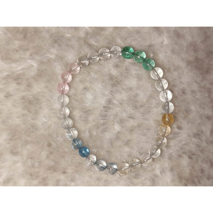 CHEFFY Rainbow Fluorite Bracelet Crystals Gemstones