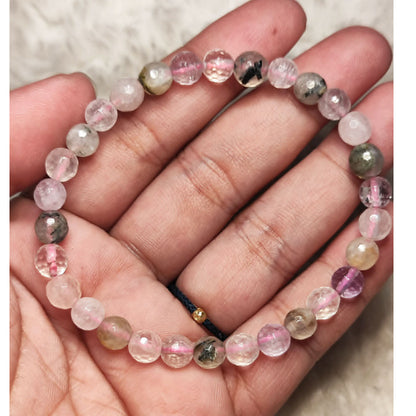 CHEFFY Amethyst & Prehnite Bracelet Crystals Gemstones (5mm)