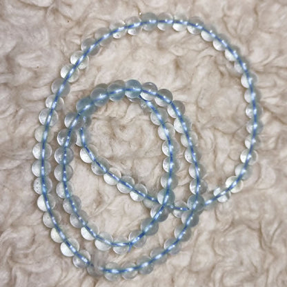 CHEFFY Natural Aquamarine Beads DIY Loose Beads (6.3mm | 92 Pcs Per Strand)