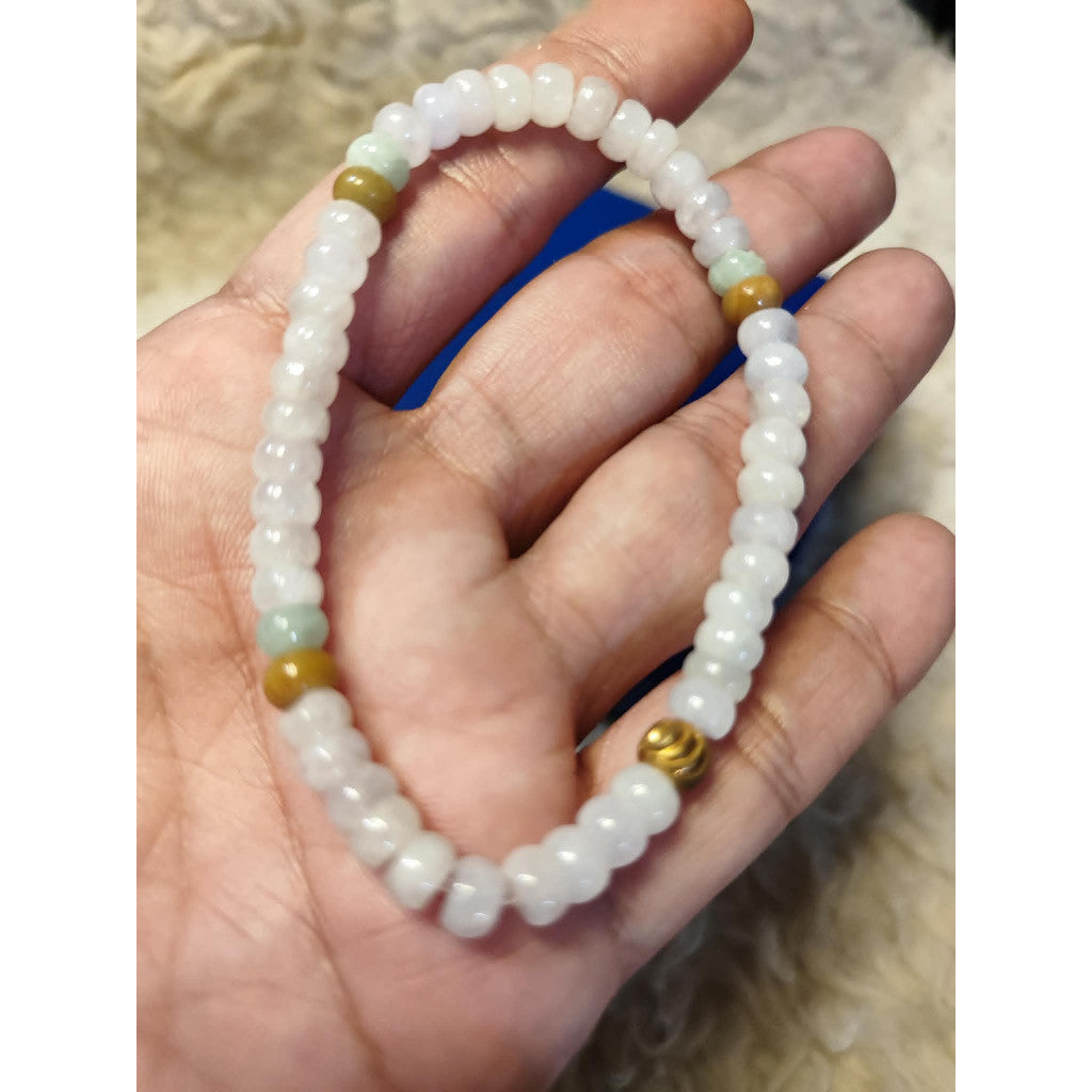 CHEFFY Authentic Jade Bracelet | Natural Gemstone Luck & Protection Charm | 4.5mm Beaded Stretch Bra