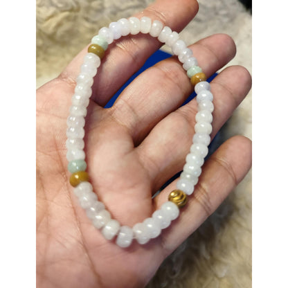 CHEFFY Authentic Jade Bracelet | Natural Gemstone Luck & Protection Charm | 4.5mm Beaded Stretch Bra