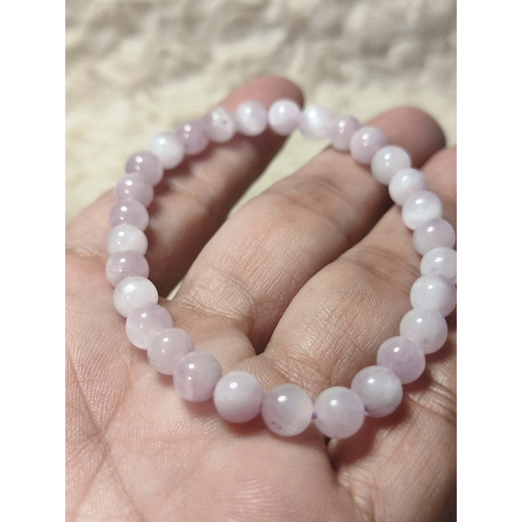 Light Purple Chalcedony Beads Bracelet for Women