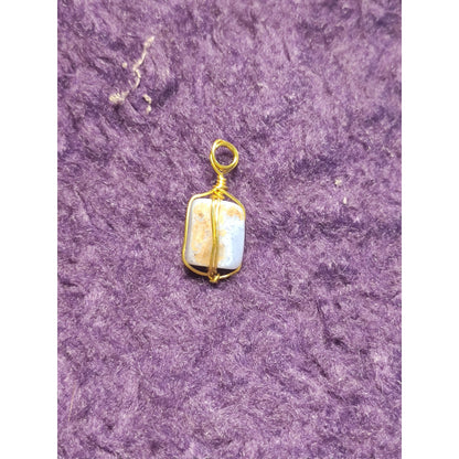 CHEFFY Wire Wrapped Blue Lace Agate Tumbled  Pendant Crystal Gemstone
