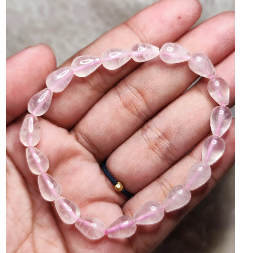 CHEFFY Rose Quartz Bracelet Crystals Gemstones 5mm