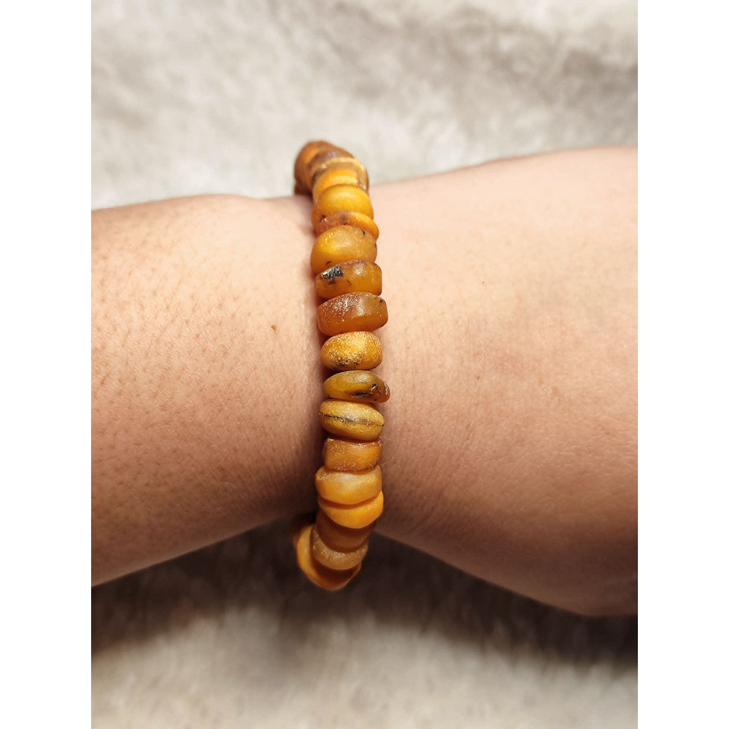 CHEFFY Natural Amber Bracelet – 8mm Authentic Crystal Gemstone