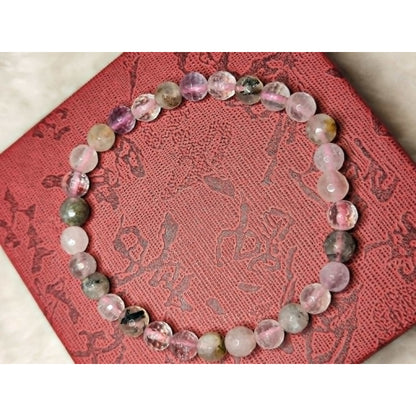 CHEFFY Amethyst & Prehnite Bracelet Crystals Gemstones (5mm)