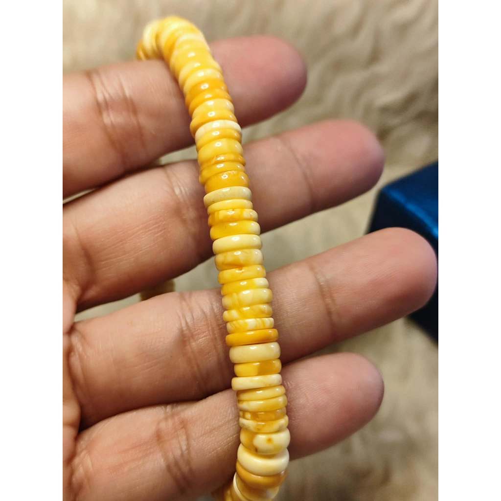 CHEFFY'S Natural Amber Bracelet – 5mm Bead Size (7mm Inner Diameter)