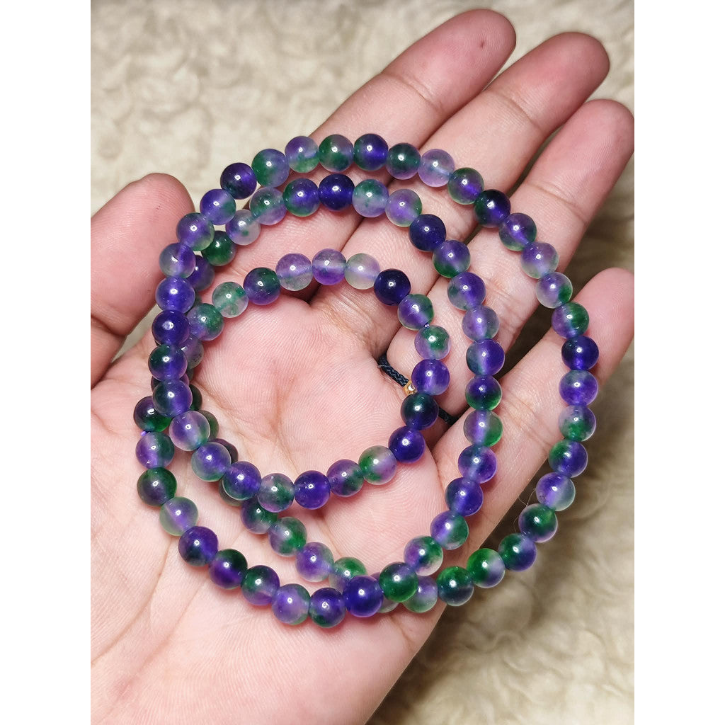 CHEFFY Natural Multi-Color Fluorite Beads DIY (6.3mm | 93 pcs per strand).