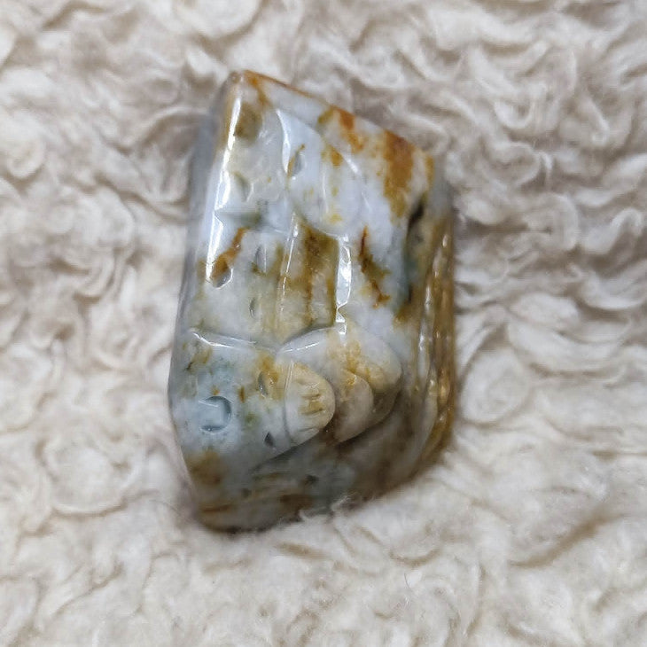CHEFFY Natural Myanmar Jadeite Jade Decor Specimen | 100% Authentic Grade A Raw Crystal Collection |