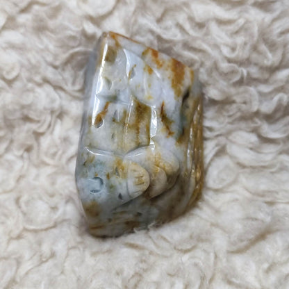 CHEFFY Natural Myanmar Jadeite Jade Decor Specimen | 100% Authentic Grade A Raw Crystal Collection |