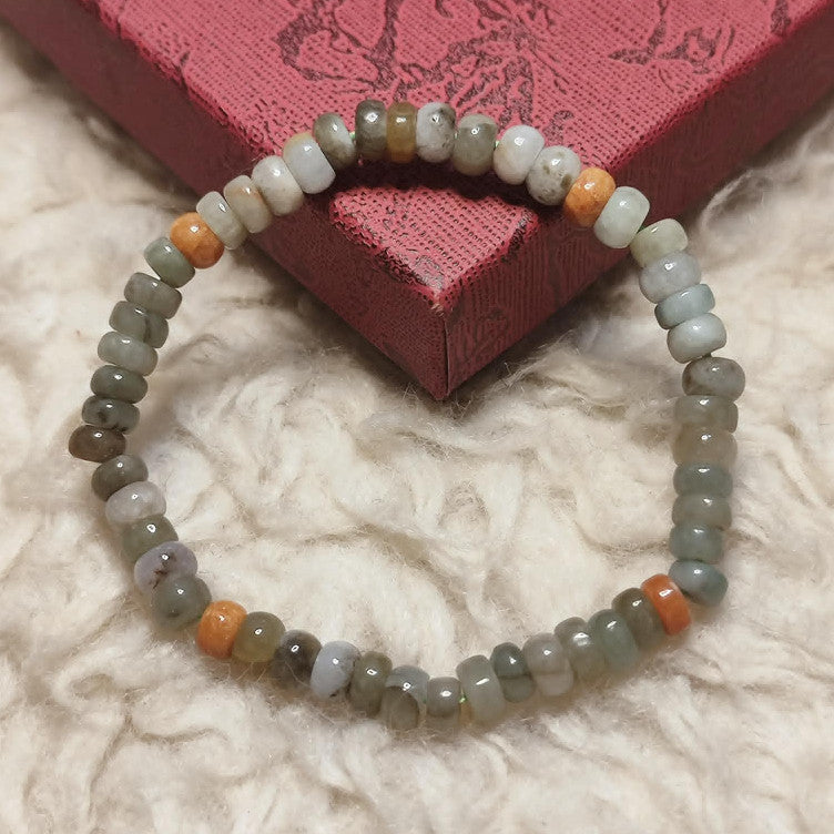 CHEFFY Authentic Jade Bracelet 5.7mm Beaded Stretch Bracelet (#)