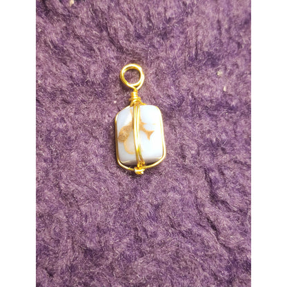 CHEFFY Wire Wrapped Blue Lace Agate Tumbled  Pendant Crystal Gemstone