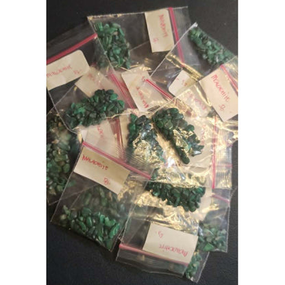 CHEFFY Malachite Gravel Crystals Gemstones SOLD PER PACK ( 5grms )