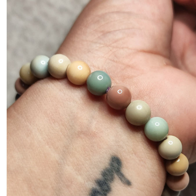 CHEFFY Authentic Alashan Agate Natural Gemstone Crystal Bracelet