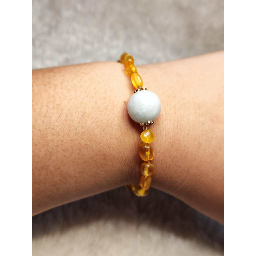 CHEFFY Amber Bracelet Gemstone Crystals(Random Pick)