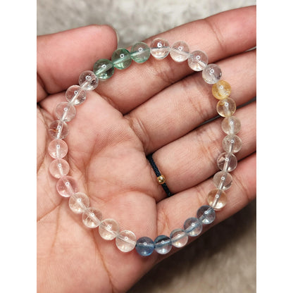 CHEFFY Rainbow Fluorite Bracelet Crystals Gemstones