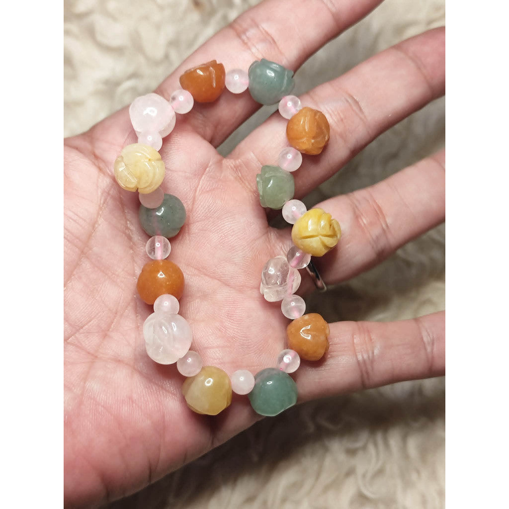 CHEFFY Authentic Xiuyan Jade 10mm Bracelet.