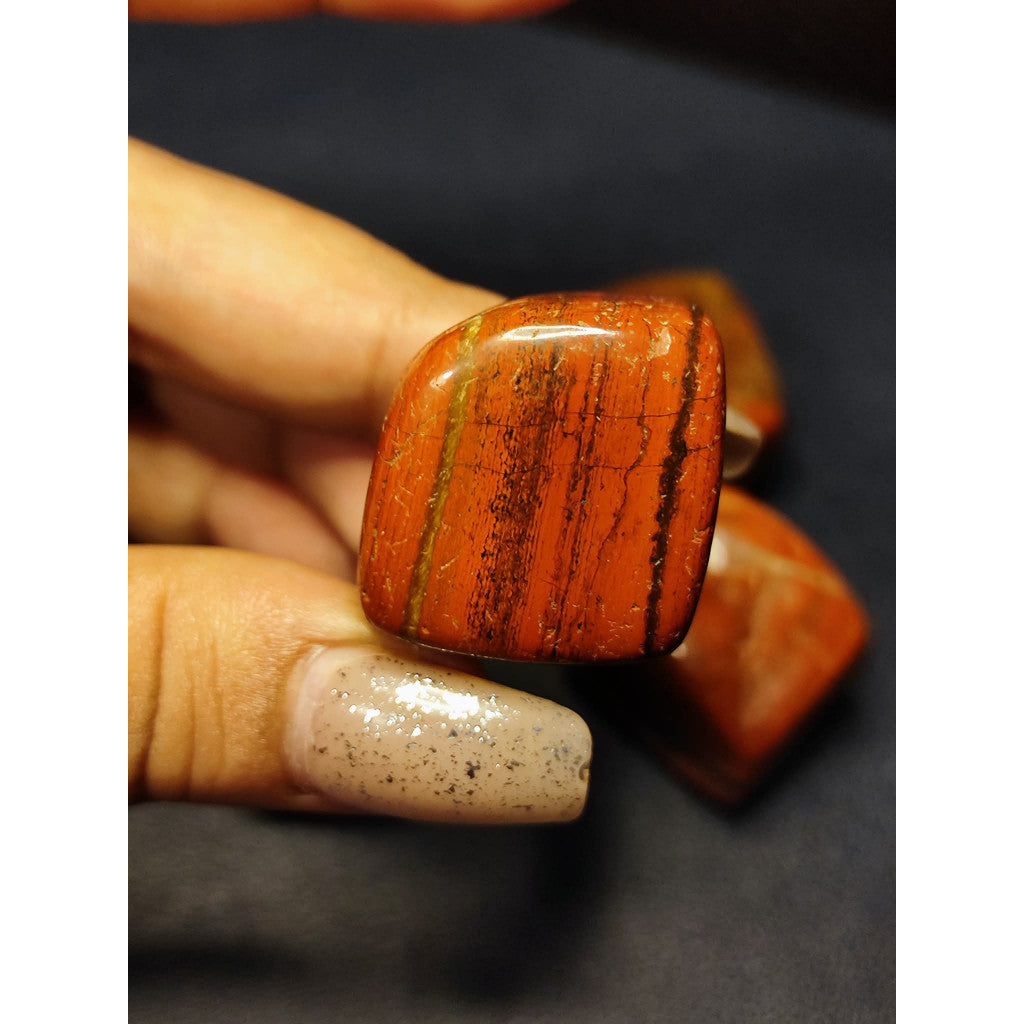 CHEFFY Red Jasper Crystal Gemstone Tumbled Cube LARGE